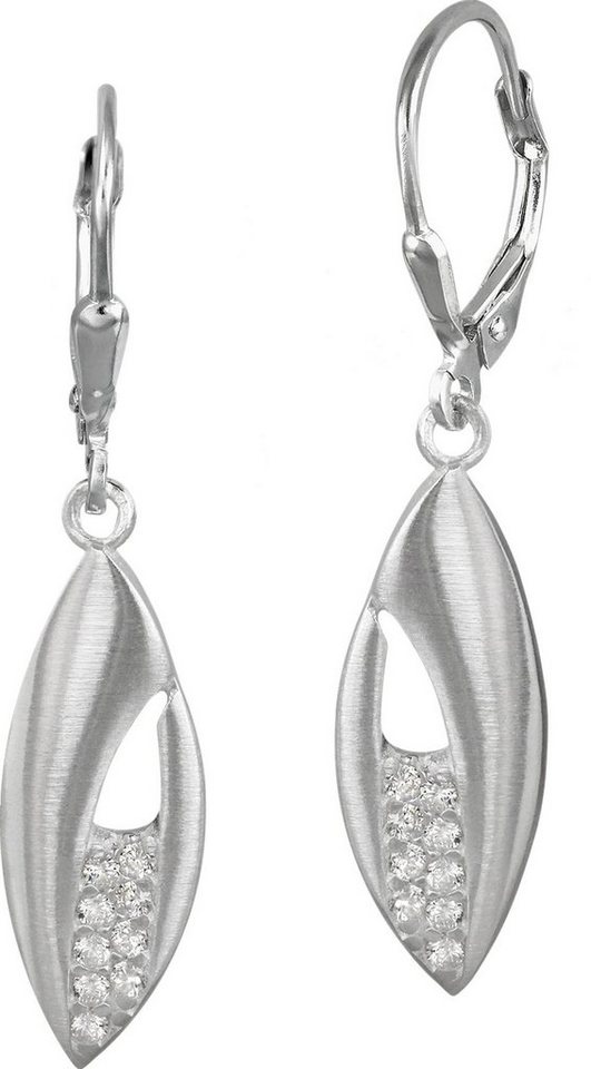 SilberDream Paar Ohrhänger SilberDream Ohrringe Damen 925 Silber (Ohrhänger), Damen Ohrhänger Blatt aus 925 Sterling Silber, Farbe: silber, weiß von SilberDream