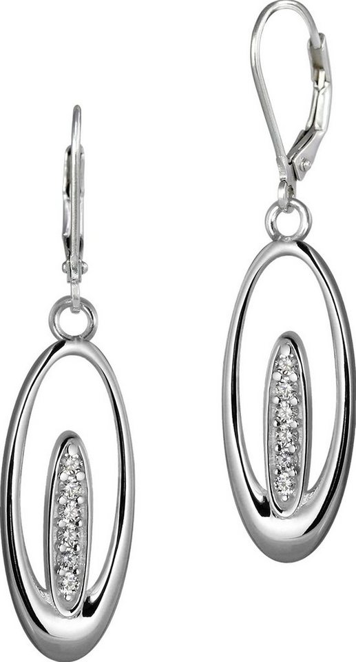 SilberDream Paar Ohrhänger SilberDream Ohrringe Damen 925 Silber (Ohrhänger), Damen Ohrhänger aus 925 Sterling Silber, Farbe: silber, weiß von SilberDream