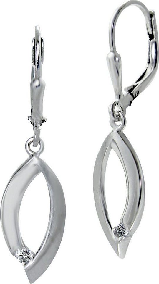 SilberDream Paar Ohrhänger SilberDream Damen Ohrhänger 925 Ohrringe (Ohrhänger), Damen Ohrhänger Blatt aus 925 Sterling Silber, glanz, matt, Farbe: sil von SilberDream