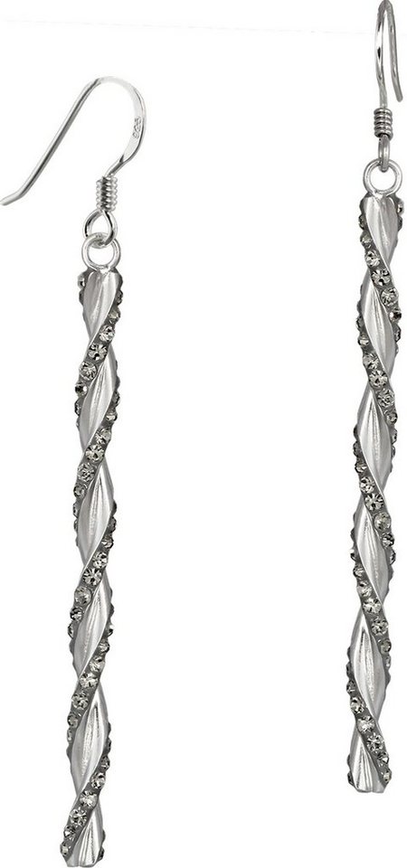 SilberDream Paar Ohrhänger SilberDream Ohrringe Damen 925 Silber (Ohrhänger), Damen Ohrhänger gedreht aus 925 Sterling Silber, Farbe: silber, grau von SilberDream