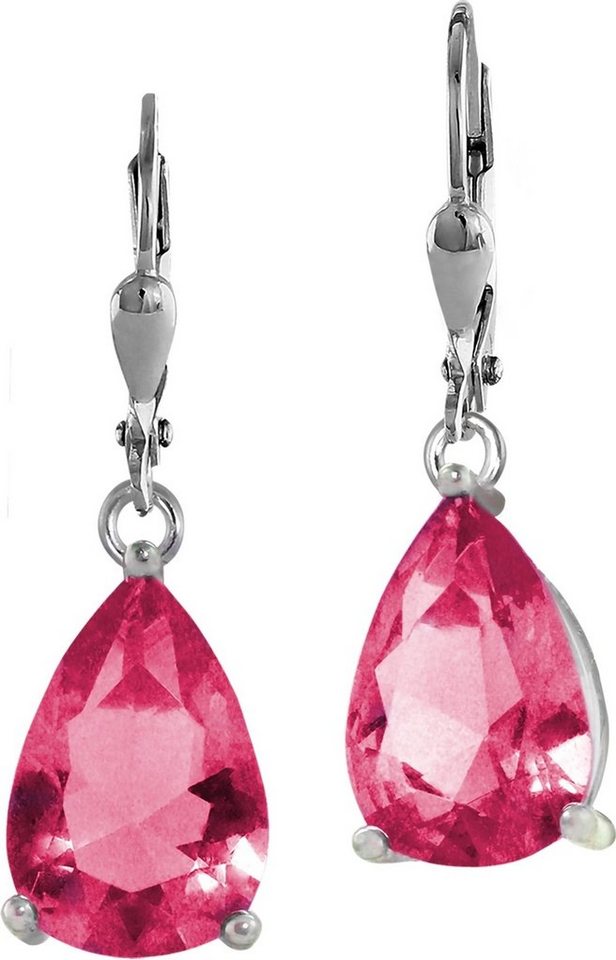 SilberDream Paar Ohrhänger SilberDream Ohrringe Damen-Schmuck 925er (Ohrhänger), Damen Ohrhänger Träne aus 925 Sterling Silber, Farbe: silber, rosa von SilberDream