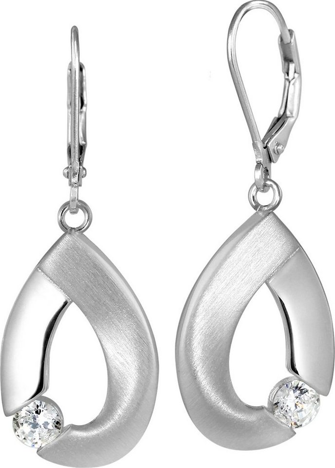 SilberDream Paar Ohrhänger SilberDream Ohrringe Damen 925 Silber (Ohrhänger), Damen Ohrhänger aus 925 Sterling Silber, Farbe: silber, weiß von SilberDream