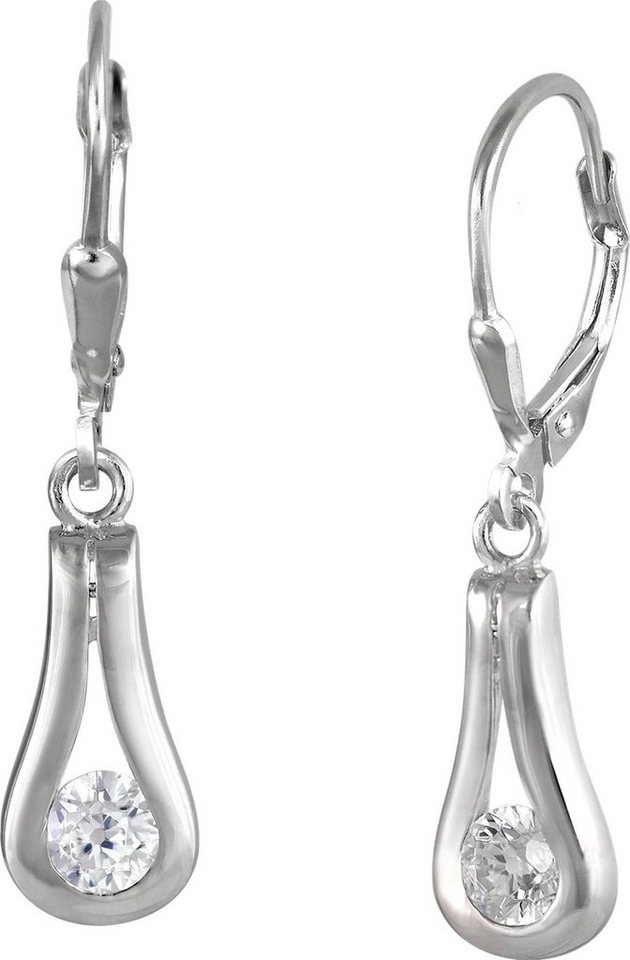 SilberDream Paar Ohrhänger SilberDream Ohrringe für Damen 925 Silber (Ohrhänger), Damen Ohrhänger Träne aus 925 Sterling Silber, Farbe: silber, weiß von SilberDream