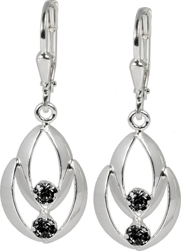 SilberDream Paar Ohrhänger SilberDream Ohrringe für Damen 925 Silber (Ohrhänger), Damen Ohrhänger aus 925 Sterling Silber, Farbe: silber, schwarz von SilberDream