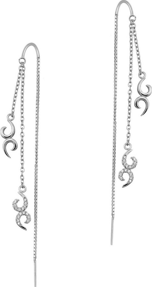 SilberDream Paar Ohrhänger SilberDream weiß Ornament Ohrringe (Ohrhänger), Damen Ohrhänger Ornament 925 Sterling Silber, weiß von SilberDream