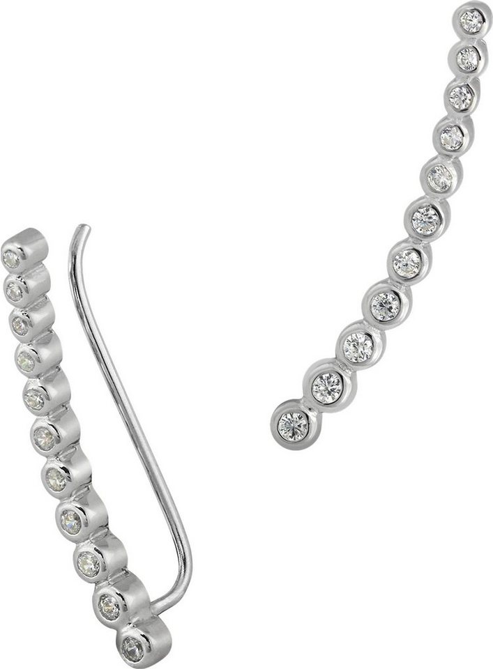 SilberDream Paar Ohrklemmen SilberDream weiß Ear Cuff Ohrringe (Ohrklemme), Damen Ohrklemme Ear Cuff 11 kleine Zirkonias 925 Sterling Silber, weiß von SilberDream