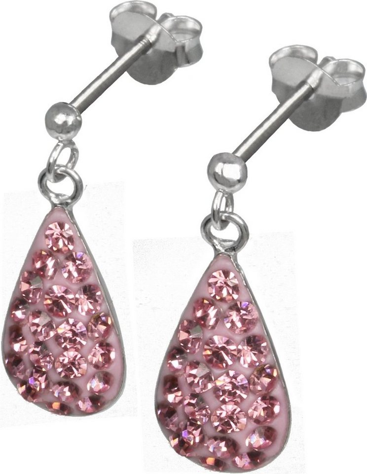 SilberDream Paar Ohrstecker SilberDream rosa Tropfen Ohrringe Zirkonia (Ohrstecker), Damen Ohrstecker Tropfen 925 Sterling Silber, rosa von SilberDream