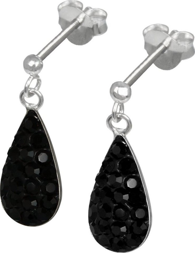 SilberDream Paar Ohrstecker SilberDream schwarz Tropfen Ohrringe (Ohrstecker), Damen Ohrstecker Tropfen 925 Sterling Silber, schwarz von SilberDream