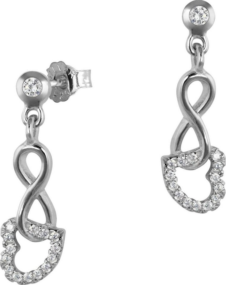 SilberDream Paar Ohrstecker SilberDream weiß Liebe Ohrringe Zirkonia (Ohrstecker), Damen Ohrstecker Liebe 925 Sterling Silber, silber, weiß von SilberDream