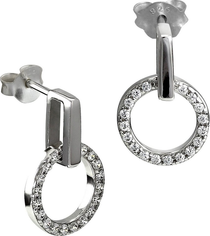 SilberDream Paar Ohrstecker SilberDream weiß Circle Ohrringe Zirkonia (Ohrstecker), Damen Ohrstecker Circle 925 Sterling Silber, weiß von SilberDream