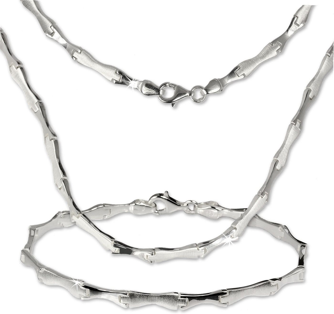 SilberDream Schmuckset SilberDream Collier & Armband matt Style (Schmuckset, 2-tlg., Schmucksets), Damen Schmucksets aus 925 Sterling Silber, Farbe: silber von SilberDream