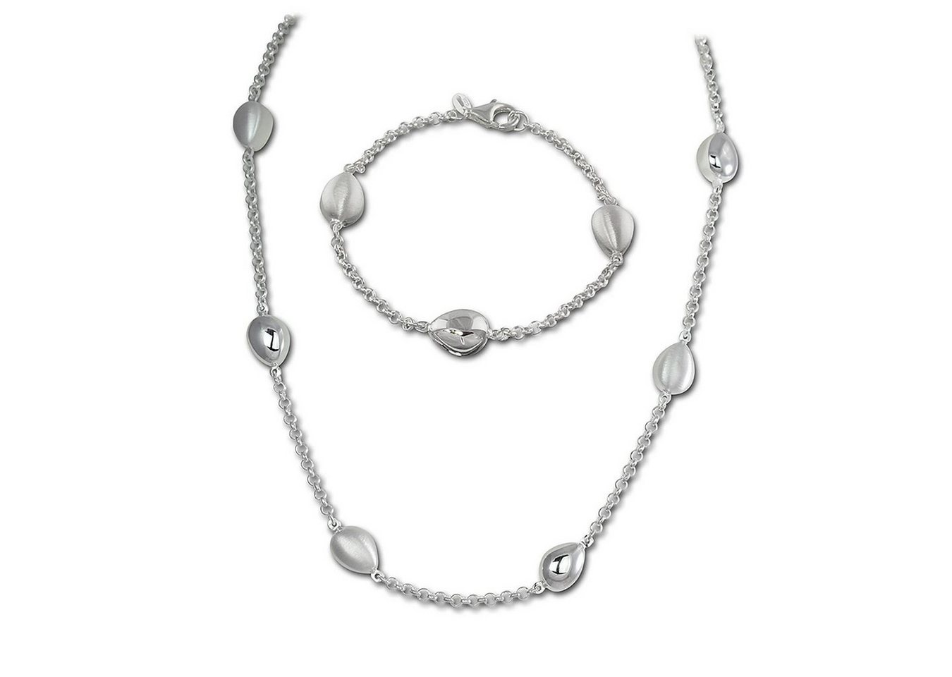 SilberDream Schmuckset SilberDream Collier & Armband Tropfen (Schmuckset, 2-tlg., Schmucksets), Damen Schmucksets aus 925 Sterling Silber, Farbe: silber von SilberDream