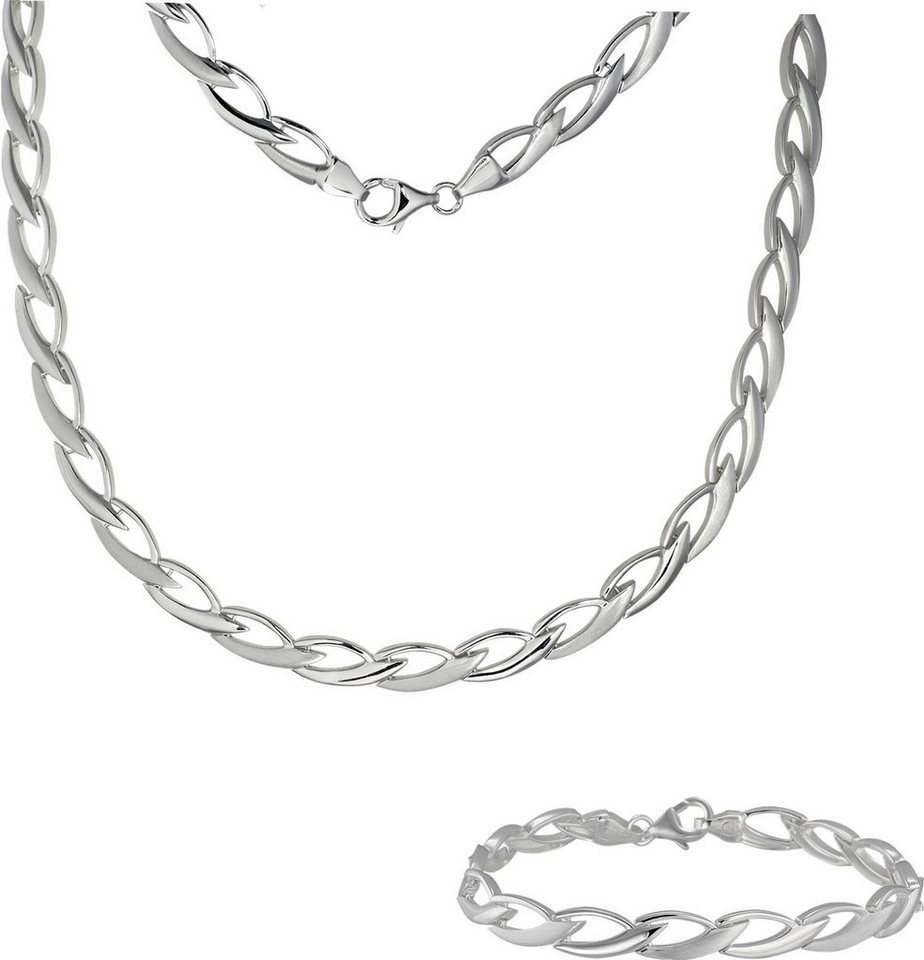 SilberDream Schmuckset SilberDream Collier & Armband glanz Zopf (Schmuckset, 2-tlg., Schmucksets), Damen Schmucksets aus 925 Sterling Silber, Farbe: silber von SilberDream