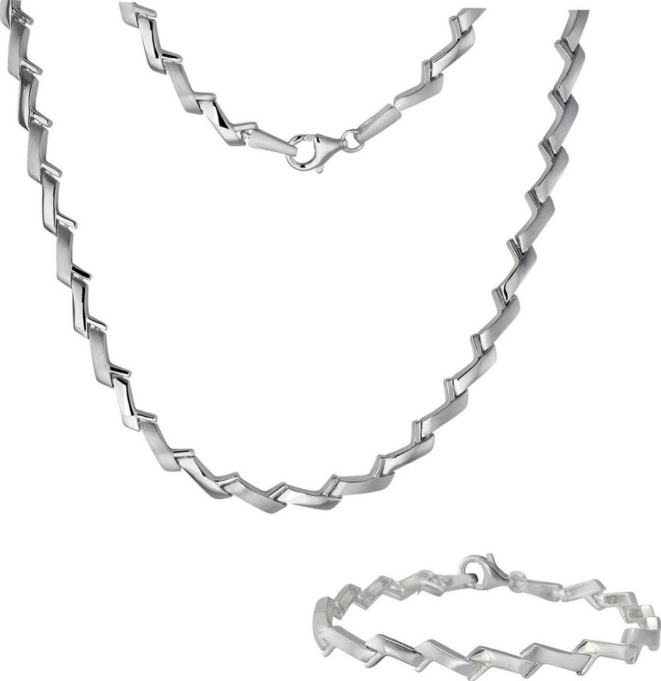 SilberDream Schmuckset SilberDream Collier & Armband Zick-Zack (Schmuckset, 2-tlg., Schmucksets), Damen Schmucksets aus 925 Sterling Silber, Farbe: silber von SilberDream