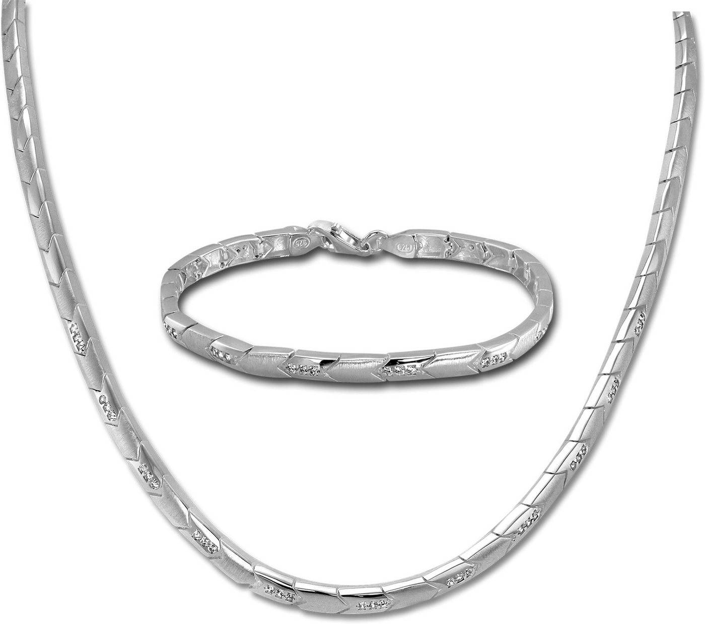 SilberDream Schmuckset SilberDream Collier & Armband Zirkonia (Schmuckset, 2-tlg., Schmucksets), Damen Schmucksets aus 925 Sterling Silber, Farbe: weiß, silber von SilberDream