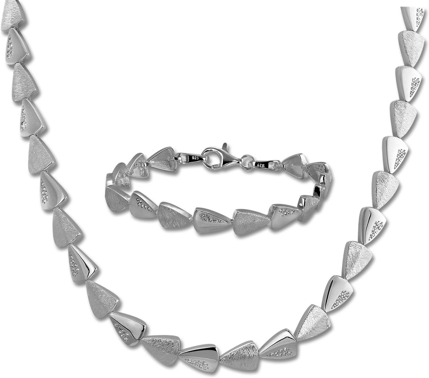 SilberDream Schmuckset SilberDream Collier & Armband Zirkonia (Schmuckset, 2-tlg., Schmucksets), Damen Schmucksets aus 925 Sterling Silber, Farbe: weiß, silber von SilberDream