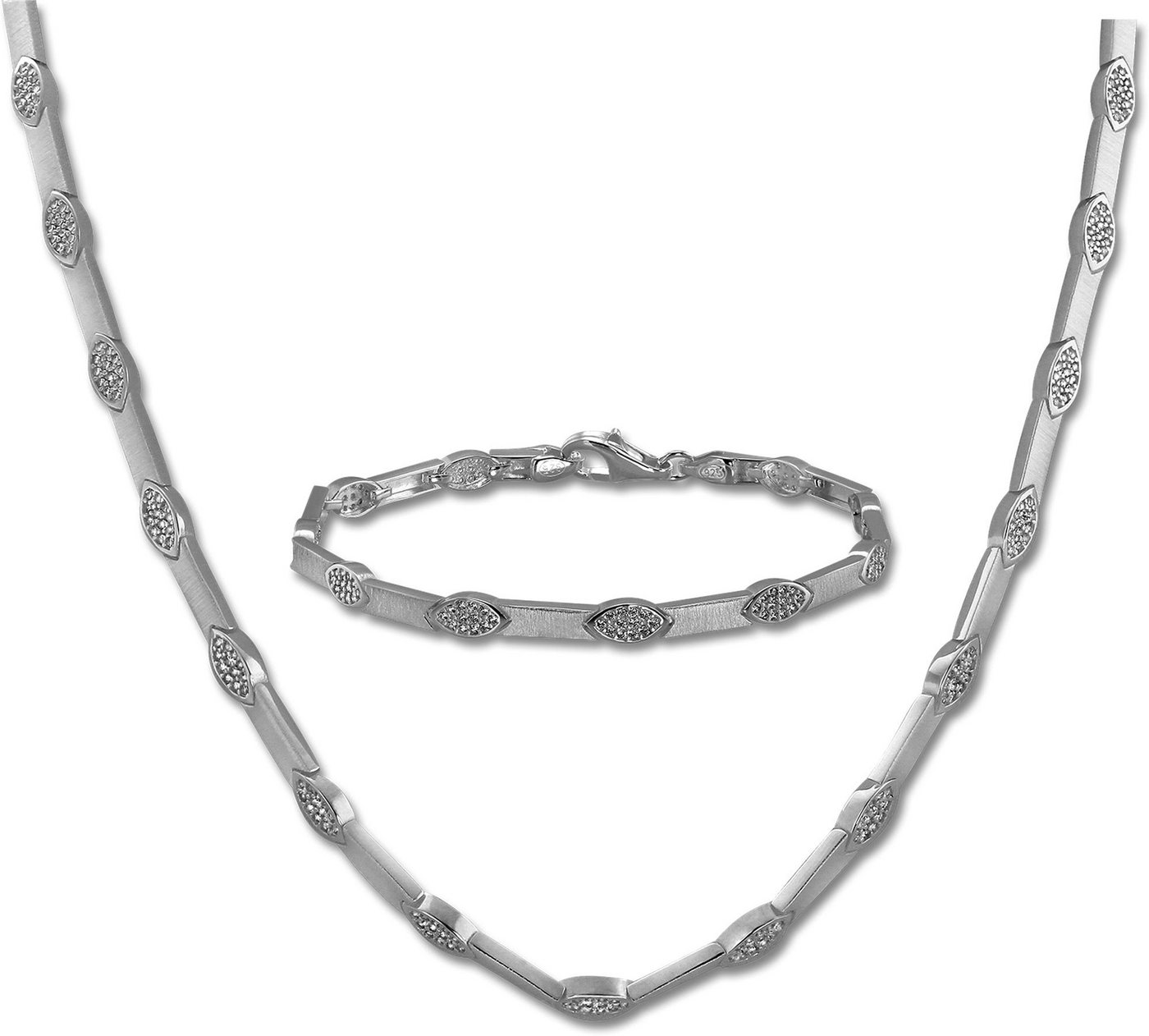 SilberDream Schmuckset SilberDream Collier & Armband Zirkonia (Schmuckset, 2-tlg., Schmucksets), Damen Schmucksets aus 925 Sterling Silber, Farbe: weiß, silber von SilberDream