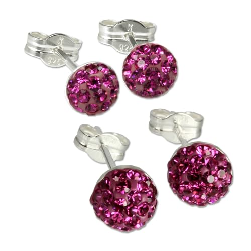 SilberDream Set Ohrstecker Halbkugel 5,7mm pink Ohrring 925 Silber GSS202P Silber Schmuckset von SilberDream