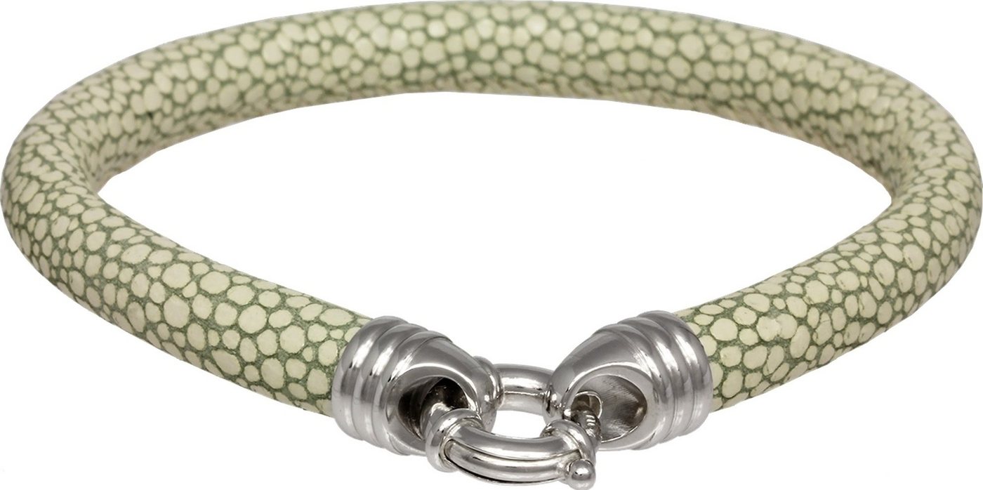 SilberDream Silberarmband SilberDream Leder Armband Margerita 6mm (Armband), Armbänder für Damen aus 925 Sterling Silber, Farbe: hellgrün von SilberDream
