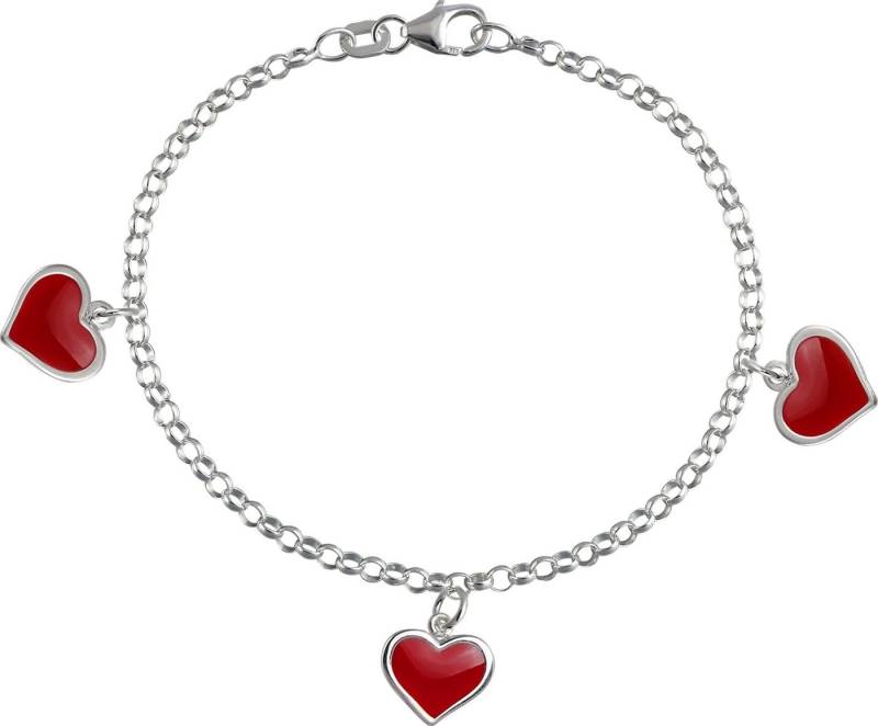 SilberDream Silberarmband SilberDream Armband rot Schmuck für Kinder (Armband), Kinder Armband (Herzchen) ca. 16,5cm, 925 Sterling Silber, Farbe: rot von SilberDream