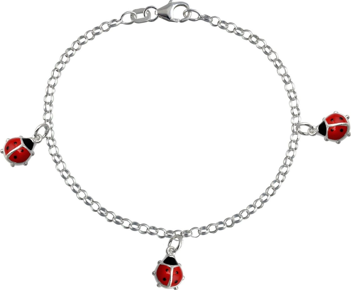 SilberDream Silberarmband SilberDream Armband Marienkäfer für Kinder (Armband), Kinder Armband (Marienkäfer) ca. 16cm, 925 Silber, Farbe: rot, schwarz von SilberDream