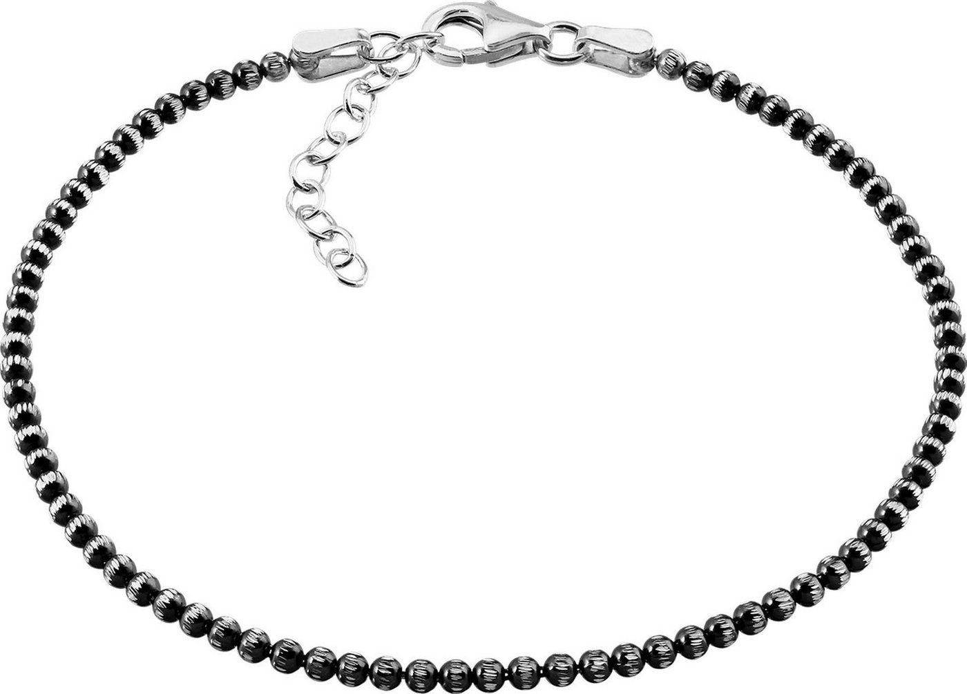 SilberDream Silberarmband SilberDream Armband 18-21cm schwarz (Armband), Damen Armband (Kugeln) ca. 18cm - 21cm, 925 Sterling Silber, Farbe: si von SilberDream