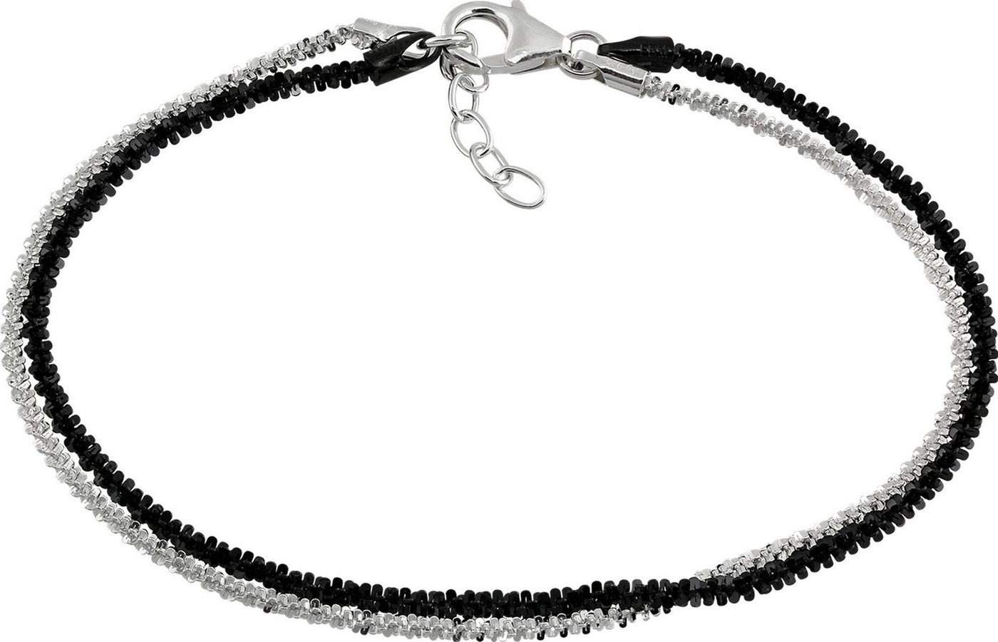 SilberDream Silberarmband SilberDream Armschmuck 19cm schwarz (Armband), Damen Armband (gedreht) ca. 19cm, 925 Sterling Silber, Farbe: silber von SilberDream