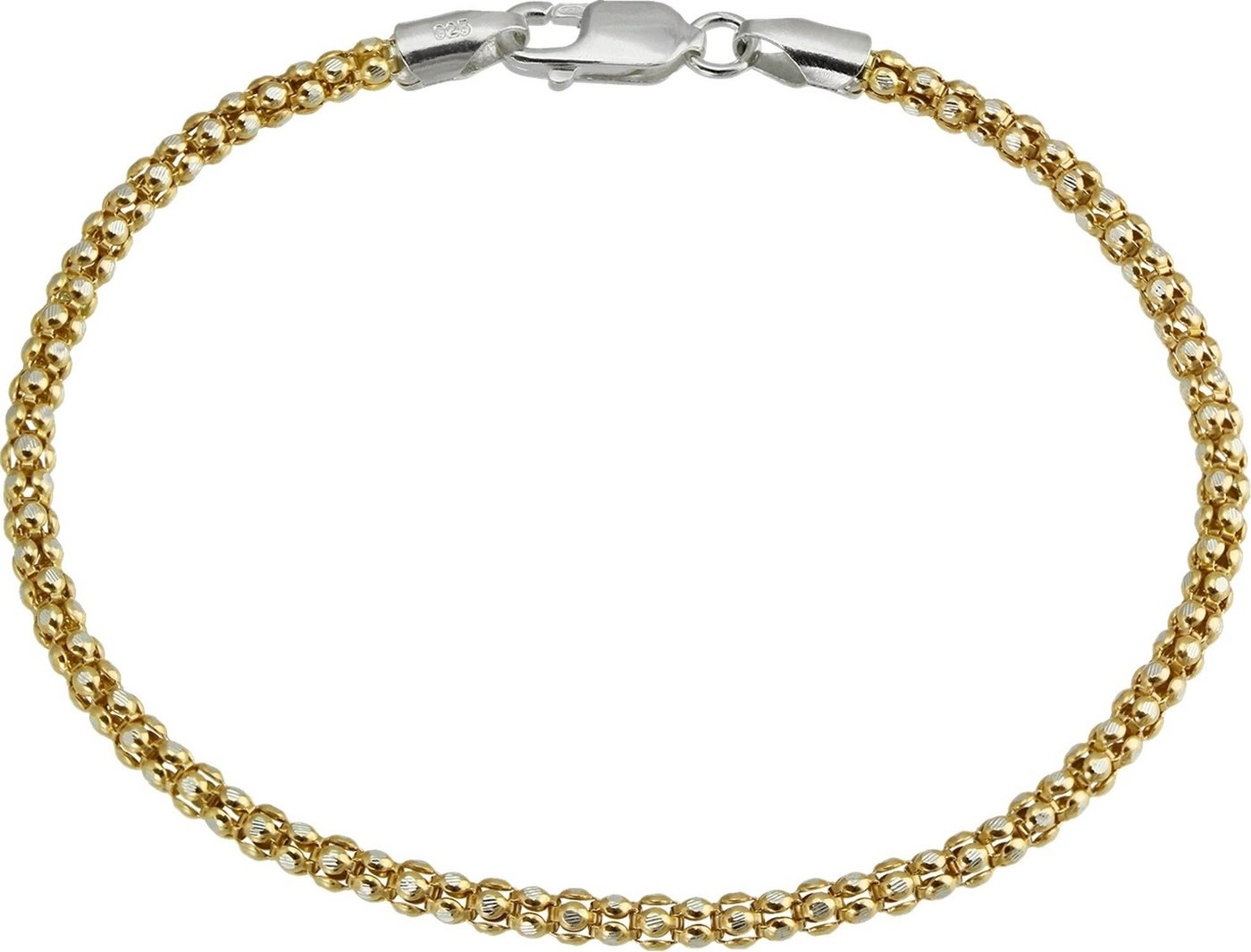 SilberDream Silberarmband SilberDream Armschmuck 19cm gold silber (Armband), Damen Armband ca. 19cm, 925 Sterling Silber, vergoldet (Gelbgold 333) von SilberDream