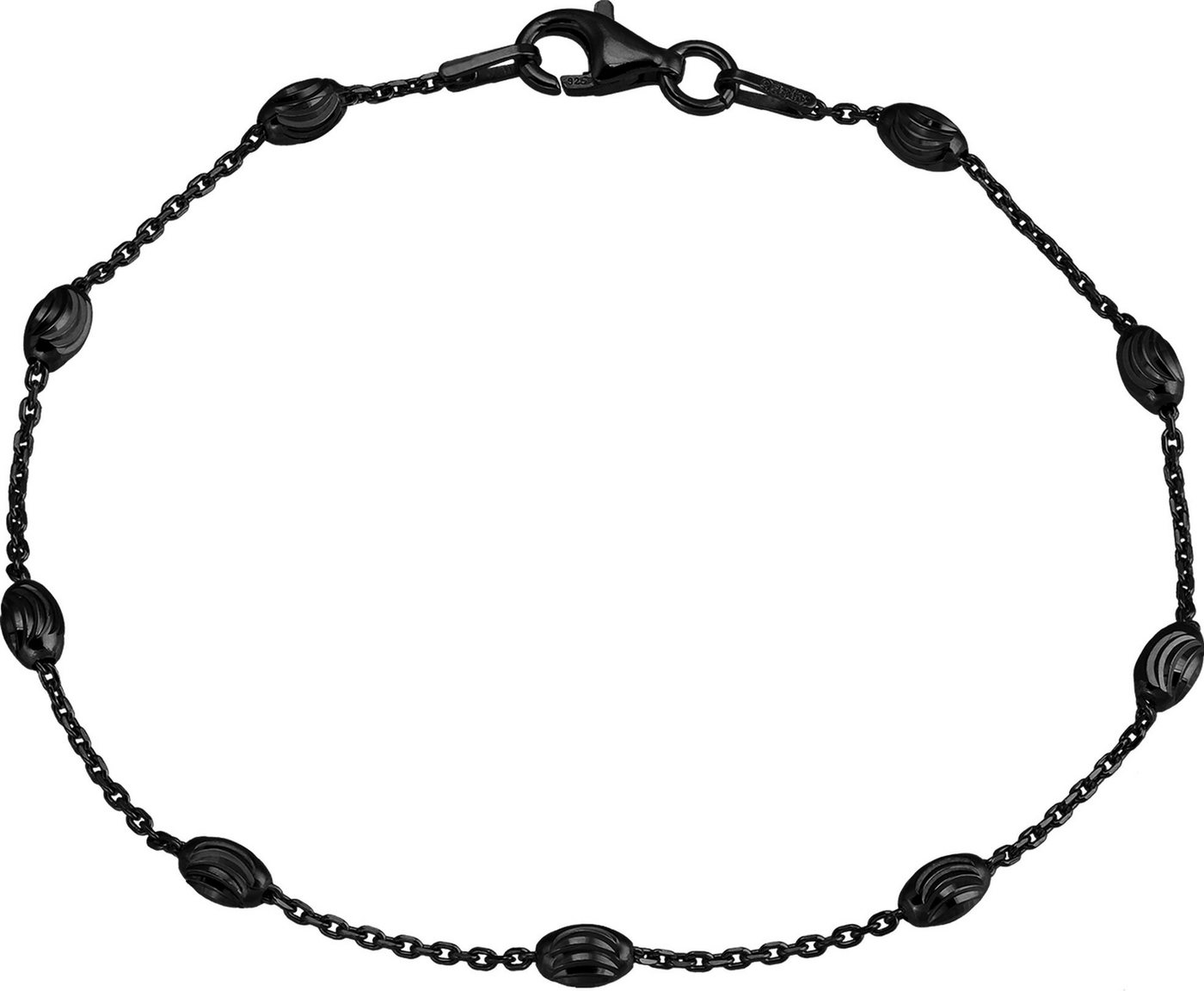 SilberDream Silberarmband SilberDream Armschmuck 18,5cm schwarz (Armband), Damen Armband (Anker) ca. 18,5cm, 925 Sterling Silber, Farbe: schwarz von SilberDream