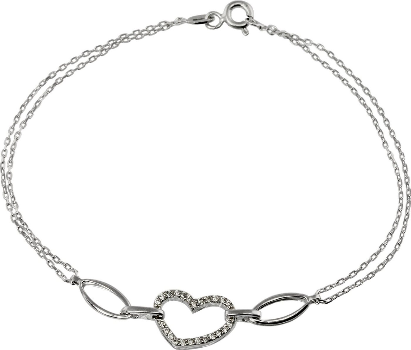 SilberDream Silberarmband SilberDream Armschmuck 19cm 925 Silber (Armband), Damen Armband (Herz) ca. 19cm, 925 Sterling Silber, Farbe: silber, wei von SilberDream