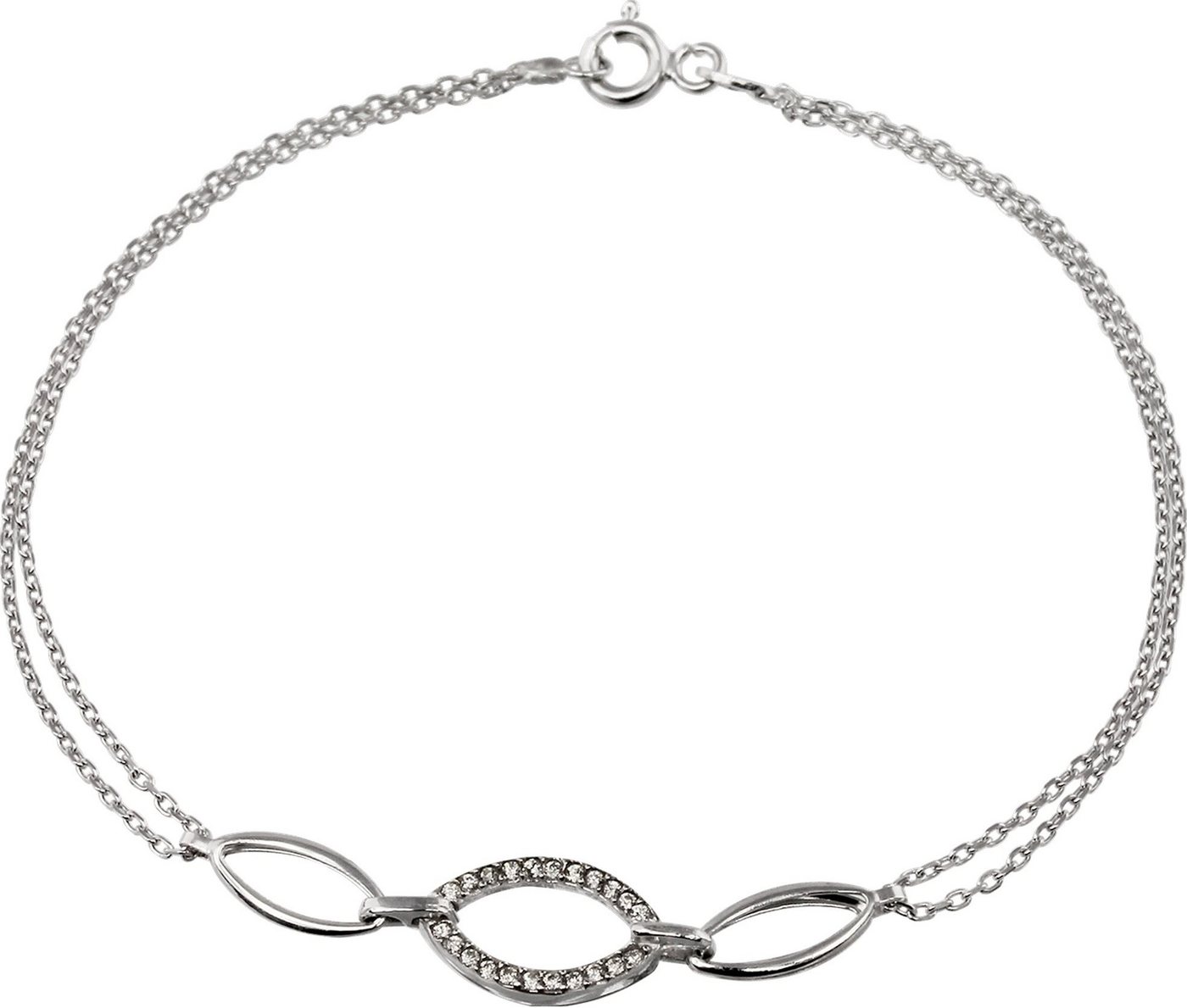 SilberDream Silberarmband SilberDream Armschmuck 19cm 925 Silber (Armband), Damen Armband (Oval) ca. 19cm, 925 Sterling Silber, Farbe: silber, wei von SilberDream