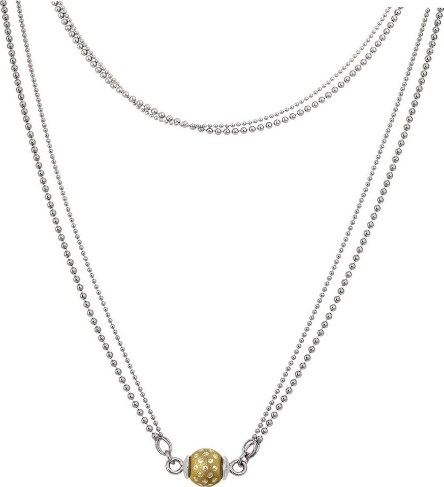 SilberDream Silberkette SilberDream Kugel Halskette silber gold, Halsketten (Kurgel) ca. 45cm, 925 Sterling Silber, vergoldet (Gelbgold von SilberDream