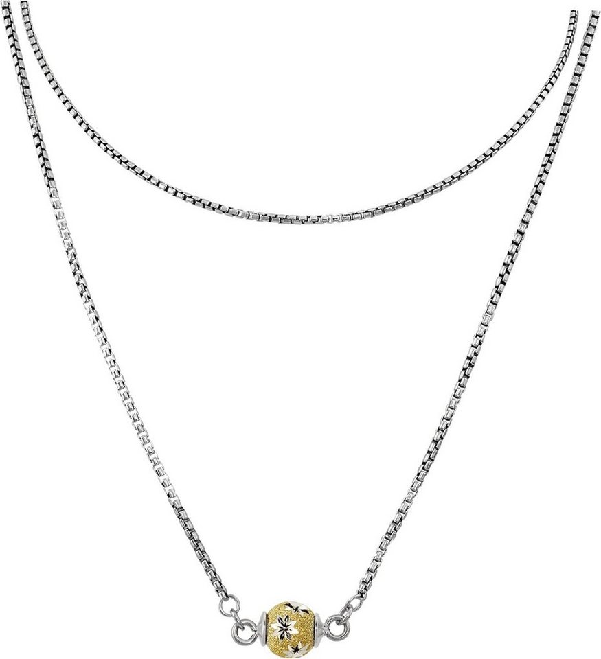 SilberDream Silberkette SilberDream Kugel Halskette silber gold, Halsketten (Kurgel) ca. 45cm, 925 Sterling Silber, vergoldet (Gelbgold von SilberDream