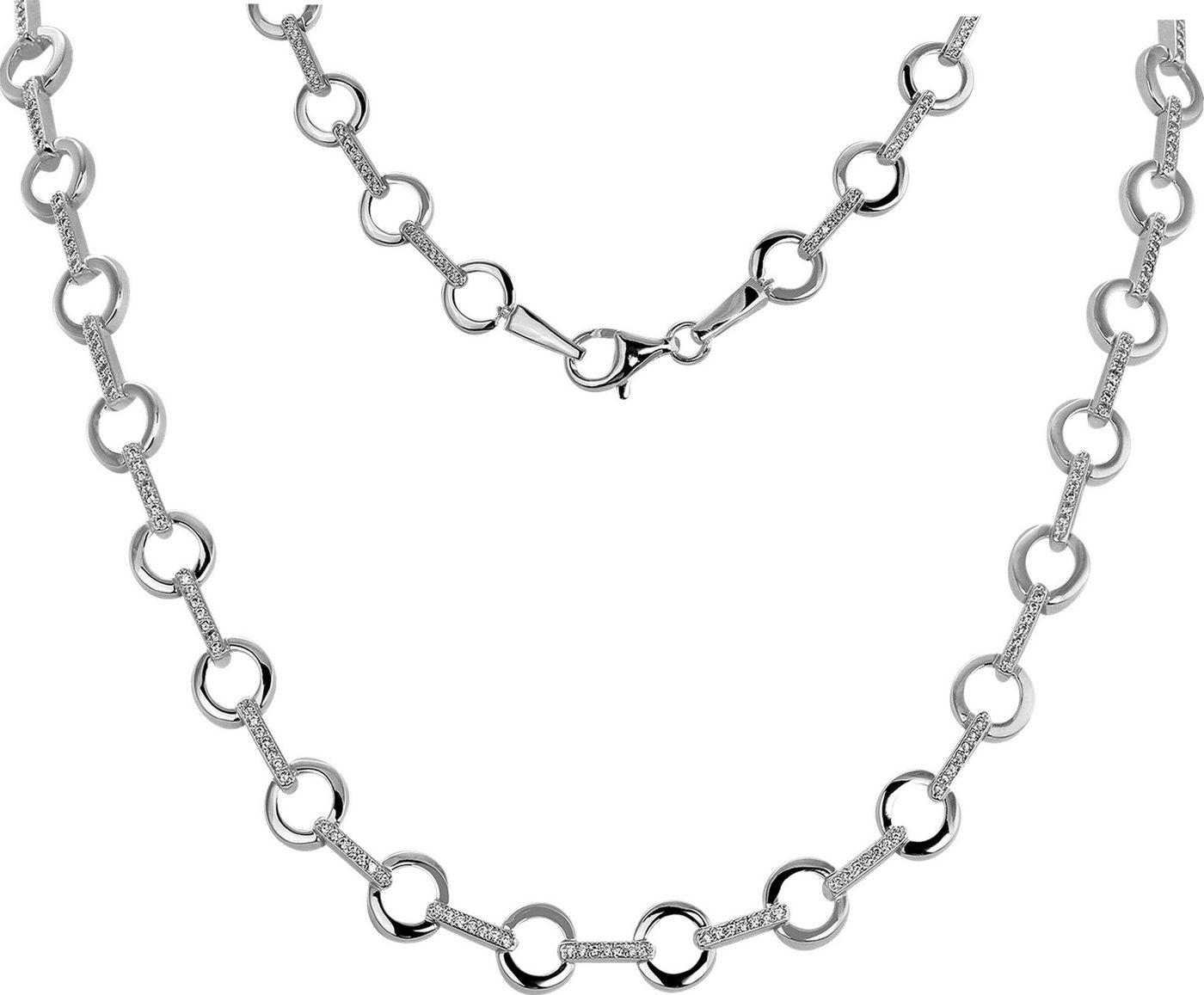 SilberDream Silberkette SDK4901WX SilberDream Designauswahl Halsketten, Halsketten (rund) ca. 45cm, 925 Sterling Silber, Farbe: weiß von SilberDream