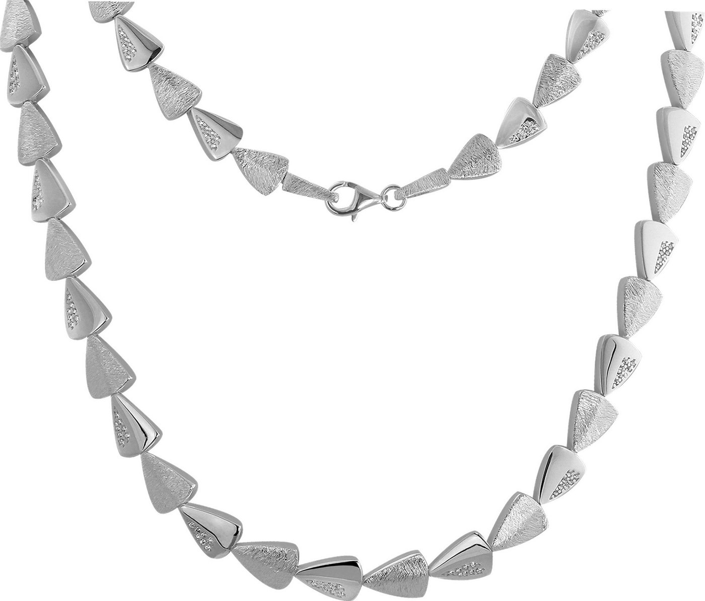 SilberDream Silberkette SDK4902WX SilberDream Damen Halskette Silber, Halsketten (Dreiecke) ca. 45cm, 925 Sterling Silber, Farbe: weiß von SilberDream