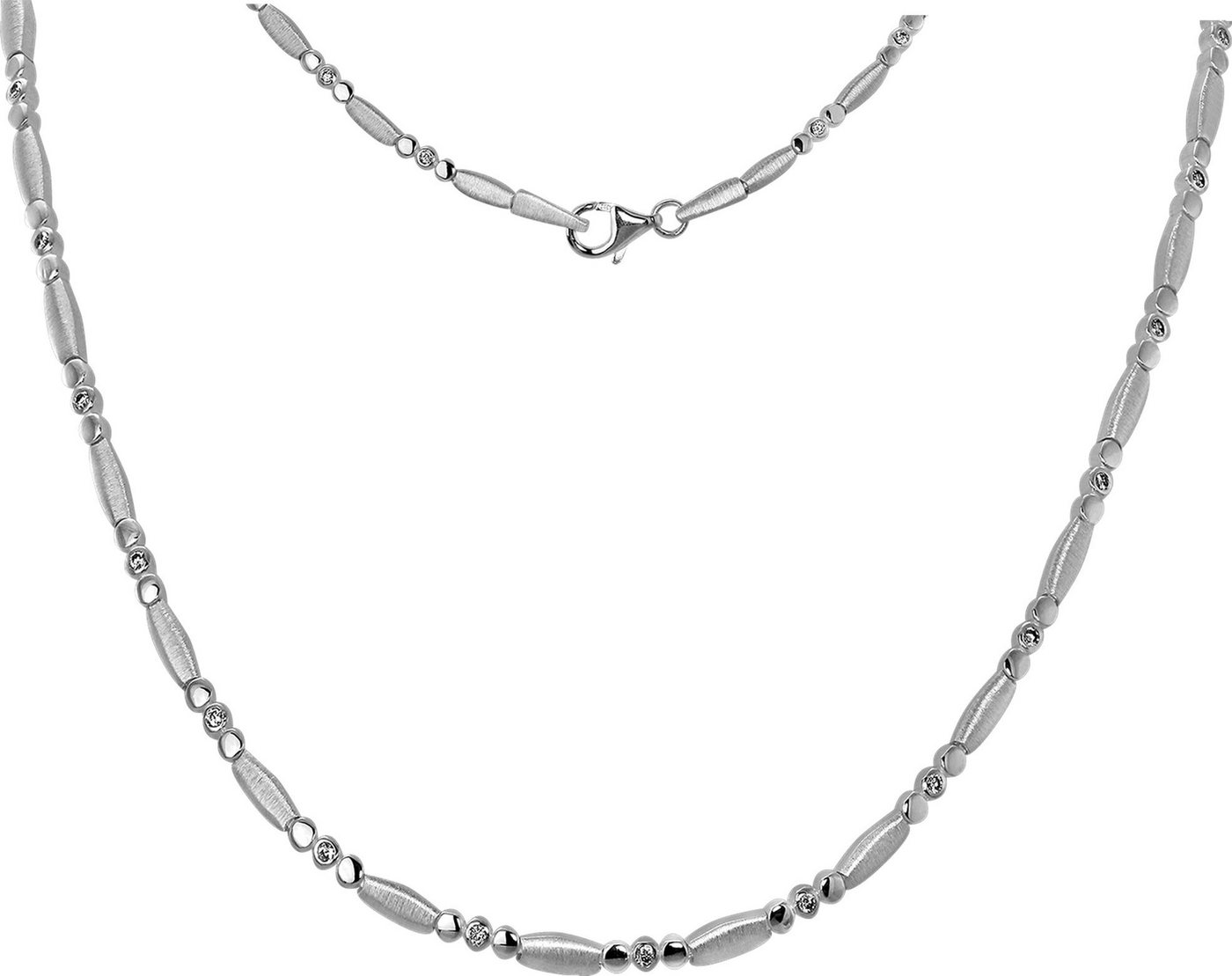 SilberDream Silberkette SDK4902WX SilberDream Damen Halskette Silber, Halsketten (Elegant) ca. 45cm, 925 Sterling Silber, Farbe: weiß von SilberDream