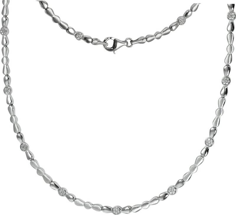 SilberDream Silberkette SilberDream Collier Design Zirkonia weiß (Halskette), Damen Kette Design 925 Sterling Silber, Farbe: silber, weiß von SilberDream