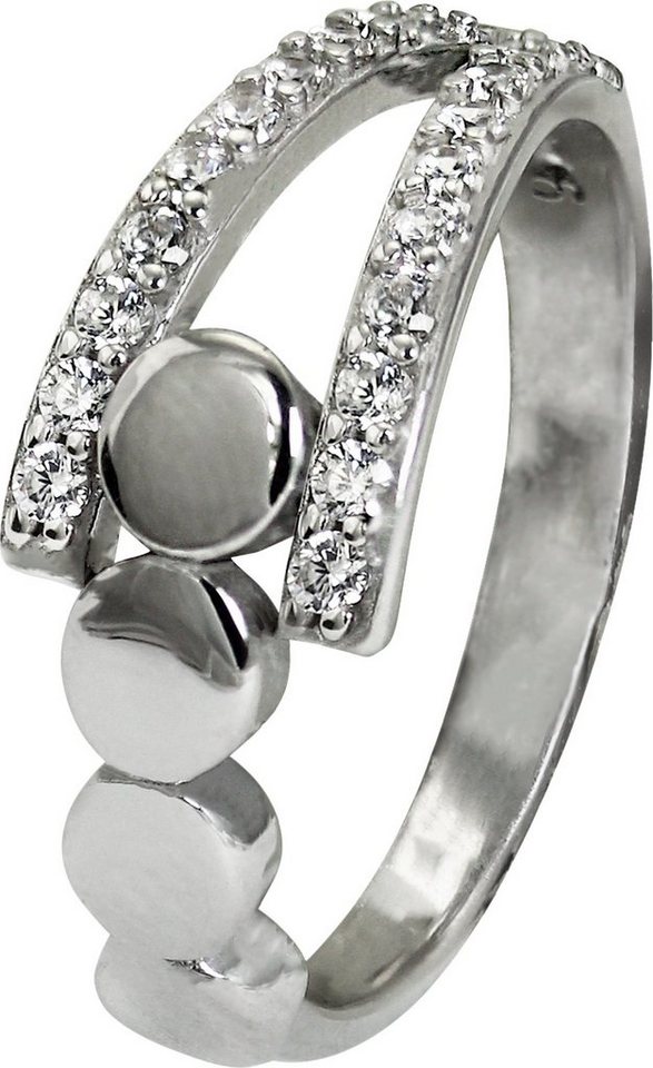 SilberDream Silberring SilberDream Ring Kreise Zirkonia weiß (Fingerring), Damen Ring Kreise, 56 (17,8) aus 925er Sterling Silber, Farbe: silber von SilberDream