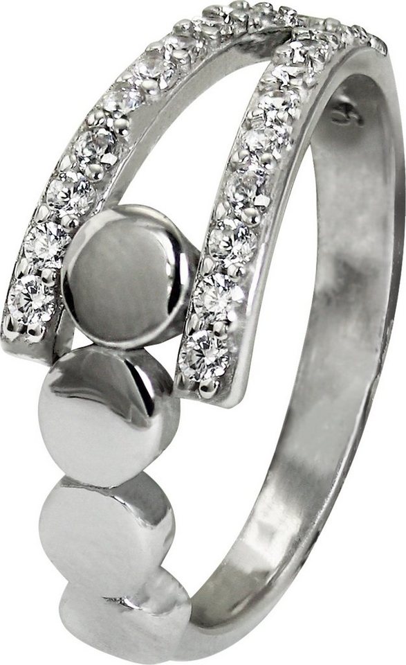 SilberDream Silberring SilberDream Ring Kreise Zirkonia weiß (Fingerring), Damen Ring Kreise, 58 (18,5) aus 925er Sterling Silber, Farbe: silber von SilberDream