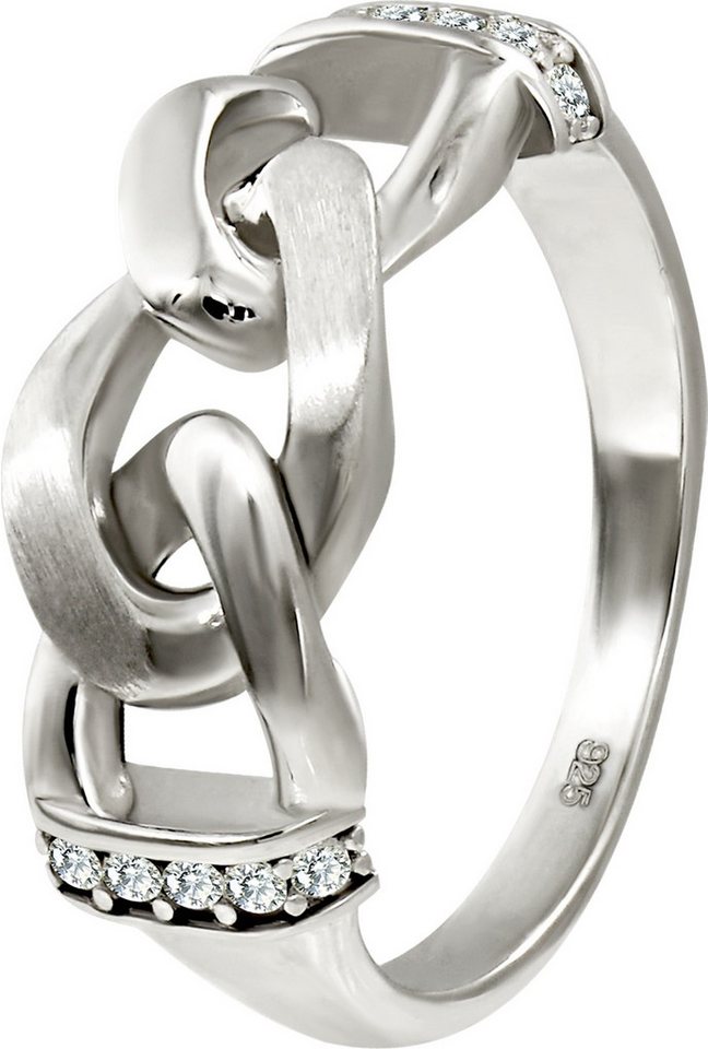 SilberDream Silberring SilberDream Ring Chain Zirkonia weiß (Fingerring), Damen Ringe, 56 (17,8) 925er Sterling Silber Chain silber, weiß von SilberDream