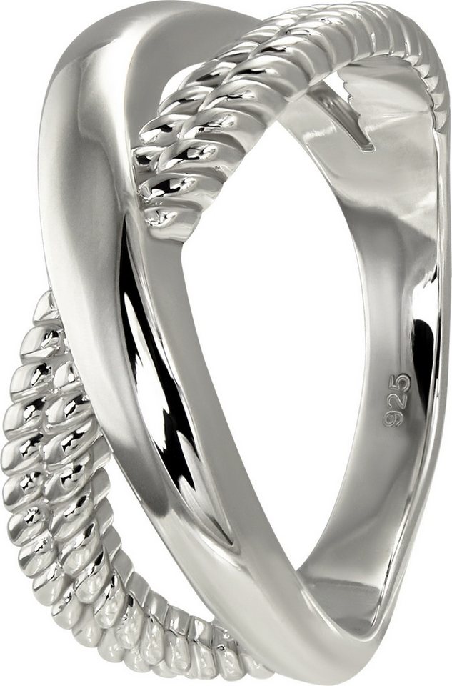 SilberDream Silberring SilberDream Ring Crossed Gr.56 (Fingerring), Damen Ringe, 56 (17,8) 925er Sterling Silber Crossed silber von SilberDream