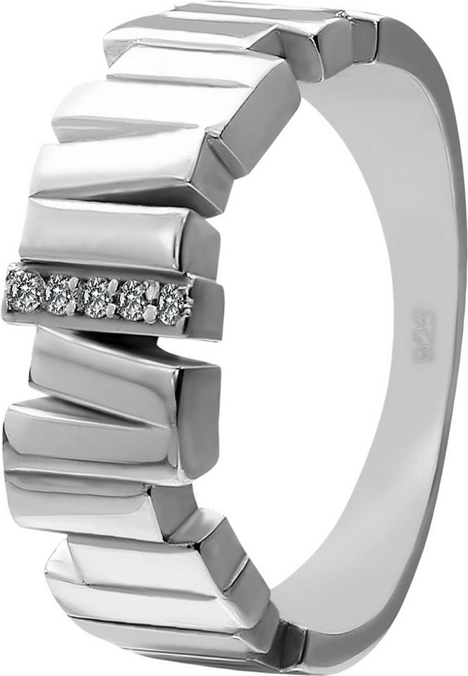 SilberDream Silberring SilberDream Ring Relief Zirkonia weiß (Fingerring), Damen Ringe, 54 (17,2) 925er Sterling Silber Relief silber, weiß von SilberDream