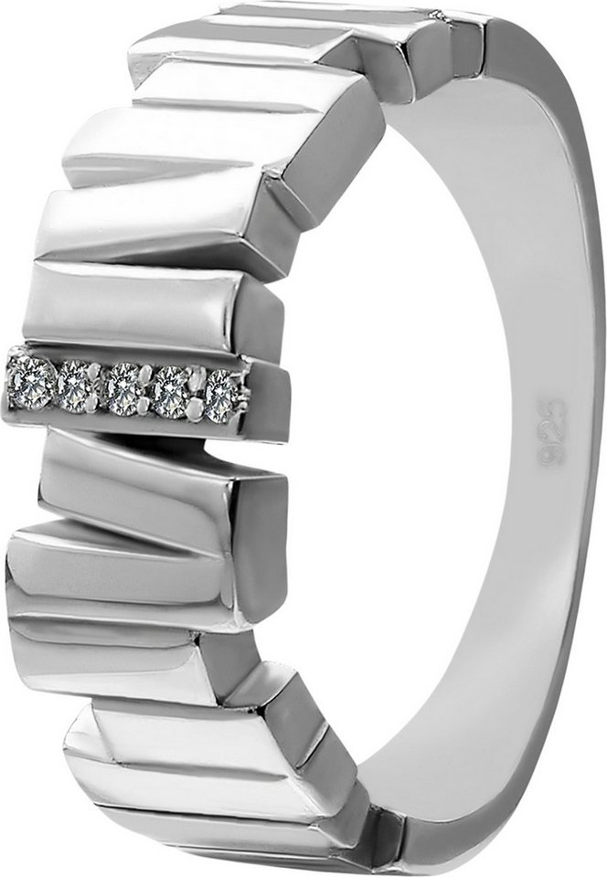 SilberDream Silberring SilberDream Ring Relief Zirkonia weiß (Fingerring), Damen Ringe, 56 (17,8) 925er Sterling Silber Relief silber, weiß von SilberDream