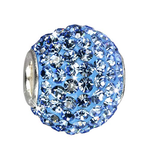 SilberDream blau Bead Shiny Zirkonia 925er ECHT Silber Damen GSB204 Silber Bead von SilberDream