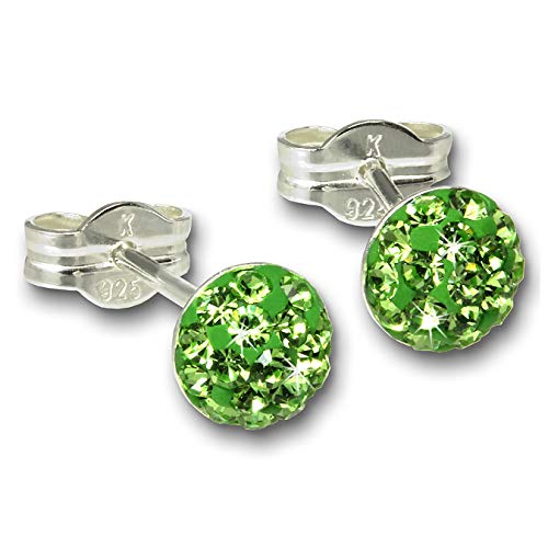 SilberDream grün Halbkugel Ohrringe Zirkonia 925 Silber Damen Ohrstecker GSO221L Silber Ohrstecker von SilberDream