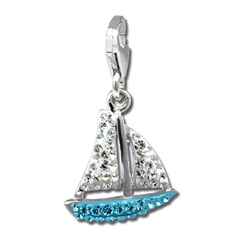 SilberDream hellblau Charm Segelboot Zirkonia 925 Silber Damen Anhänger GSC569H Silber Charmsschmuckanhänger von SilberDream