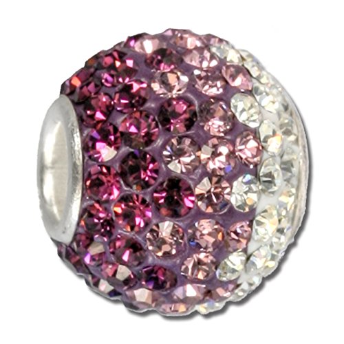 SilberDream lila weiß Bead ICE Zirkonia 925er ECHT Silber Damen GSB001 Silber Bead von SilberDream