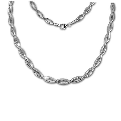SilberDream oval Halskette weiß Halsschmuck 925er Sterling Silber Damen SDK460W Silber Halskette SilberDream oval Halskette weiß Halsschmuck 925er Sterling Silber Damen SDK460W Silber Halskette von SilberDream
