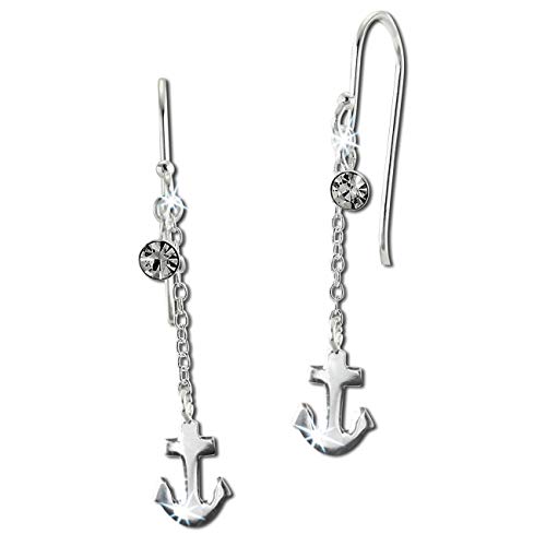 SilberDream weiß Anker Ohrringe Zirkonia 925 Silber Damen Ohrhänger SDO8811W Silber Ohrhänger von SilberDream