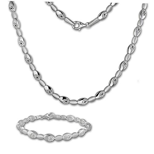 SilberDream weiß Collier & Armband Zirkonia Silber Schmuck Set Damen SDS444W Silber Schmuckset von SilberDream